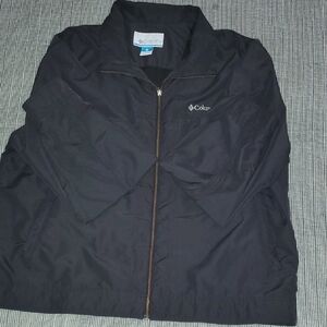 Columbia Black Zip Front Windbreaker Jacket